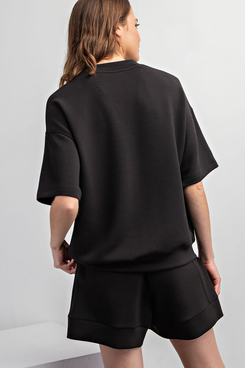 MOCK NECK SHORT SLEEVE TOP
