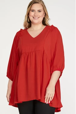 RED 1/2 Sleeve Top