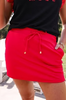 Solid Red Skort