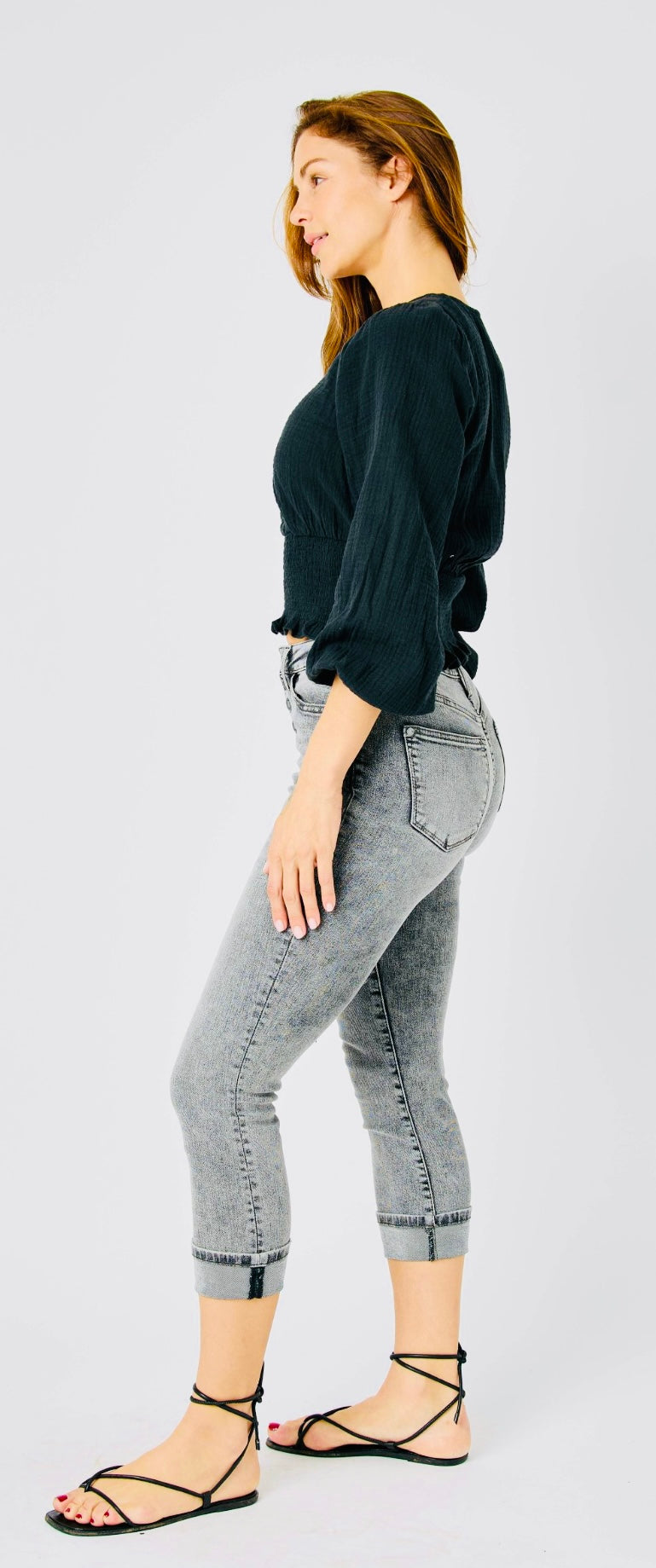JB HW Cuffed Button Fly Capri