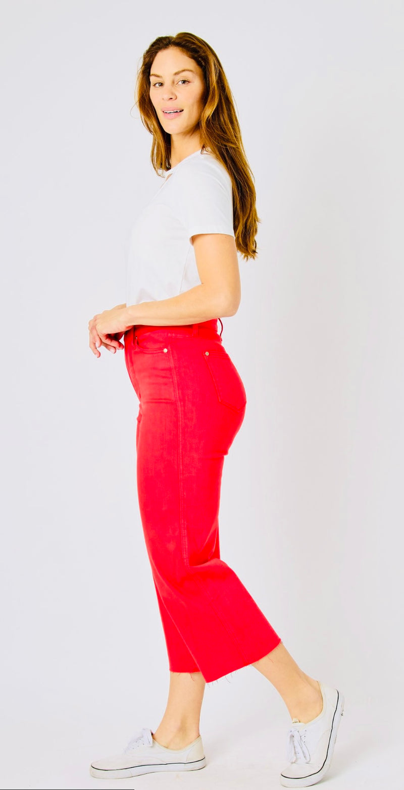 JB HW Tummy Control Wide Crop-Red