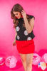 Solid Red Skort