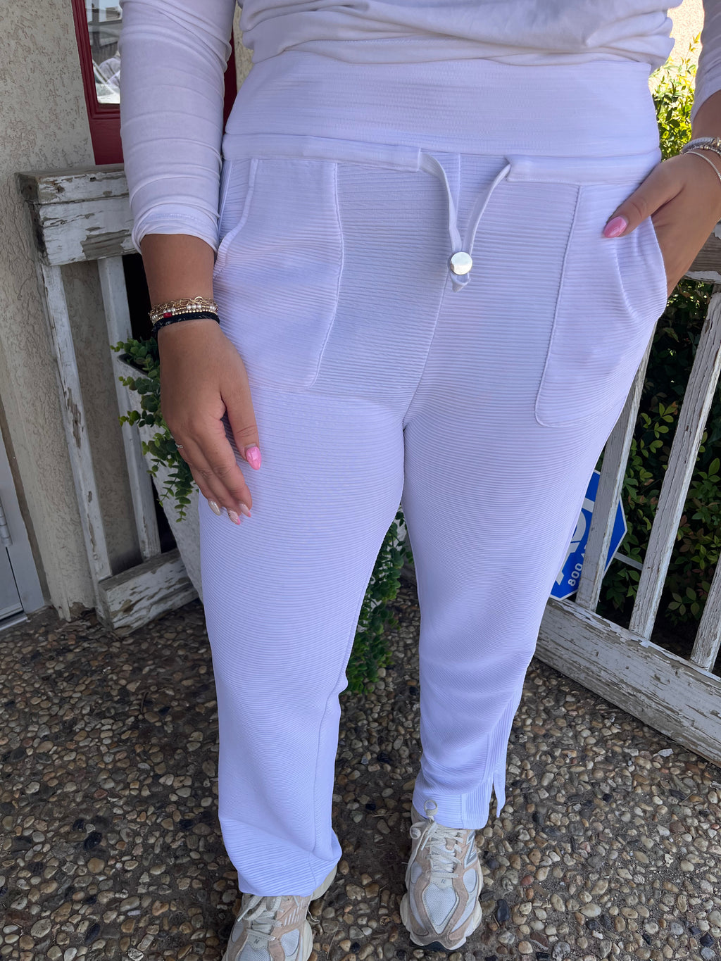 White Active Wear Pants
