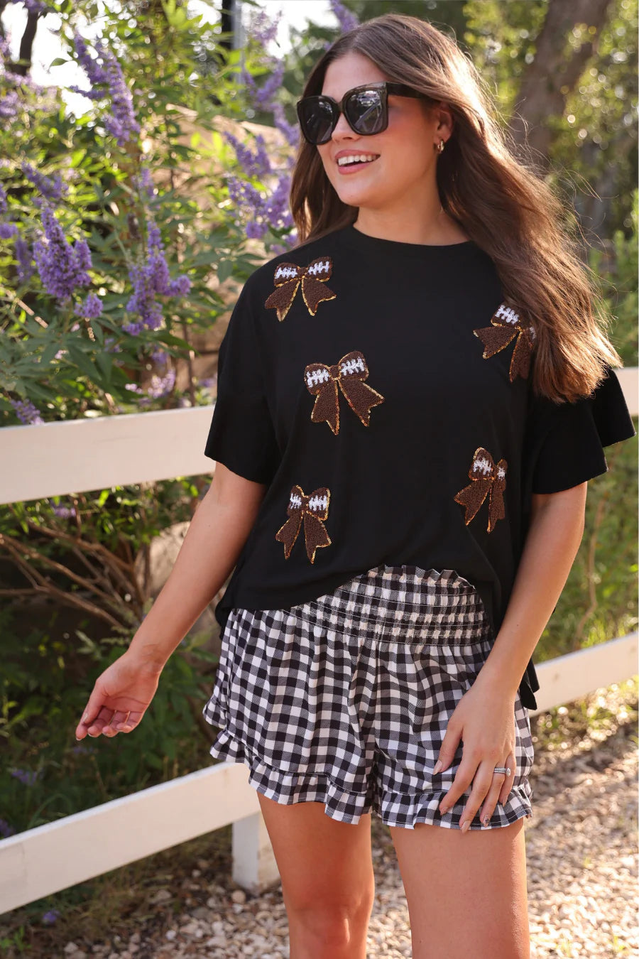 Sideline Sparkle Ruffle Top