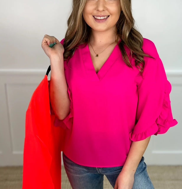 Amy Ruffle Sleeve Top