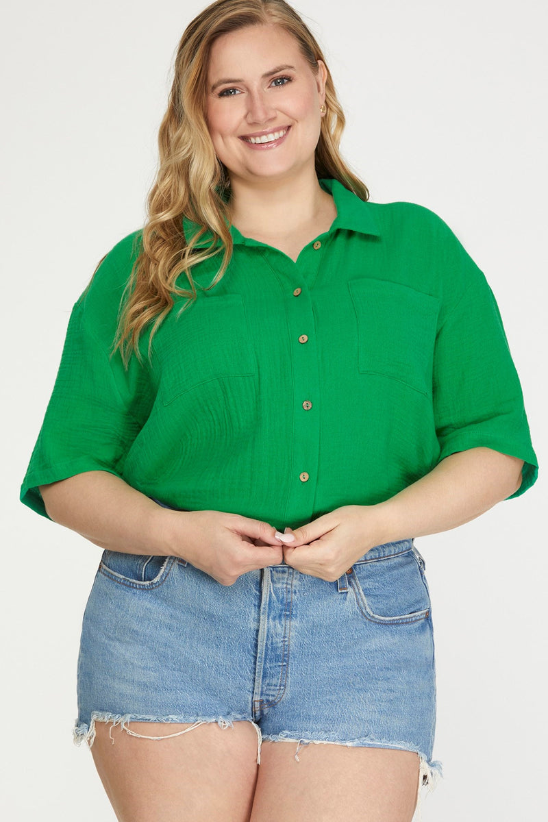 Green Wolven Top