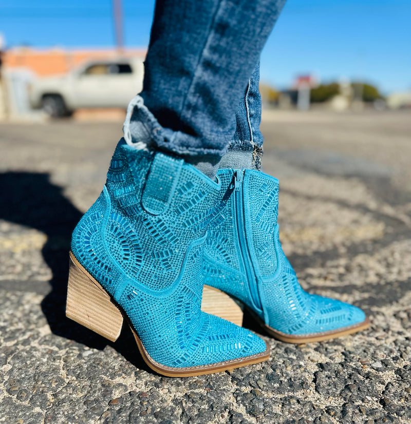 Very G Blinging Maze Turquoise Bootie