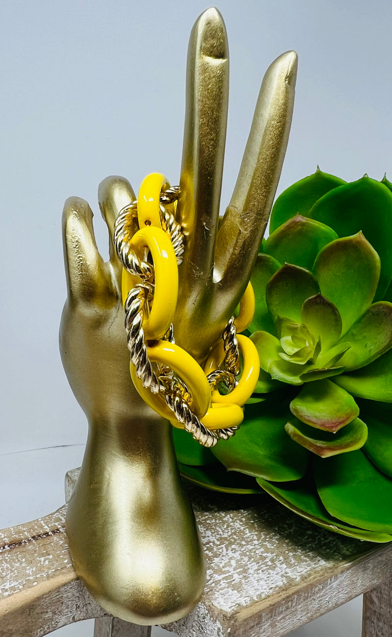 Color & Gold Big Link Bracelet