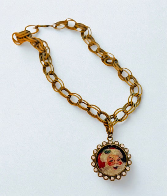 Vintage Santa Necklace