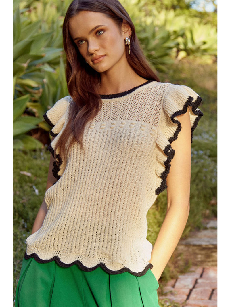 Cream Knit Summer Sweater