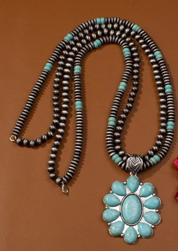 Long Layered Concho Necklace
