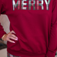 Merry Plaid Patch Luxe Pullover
