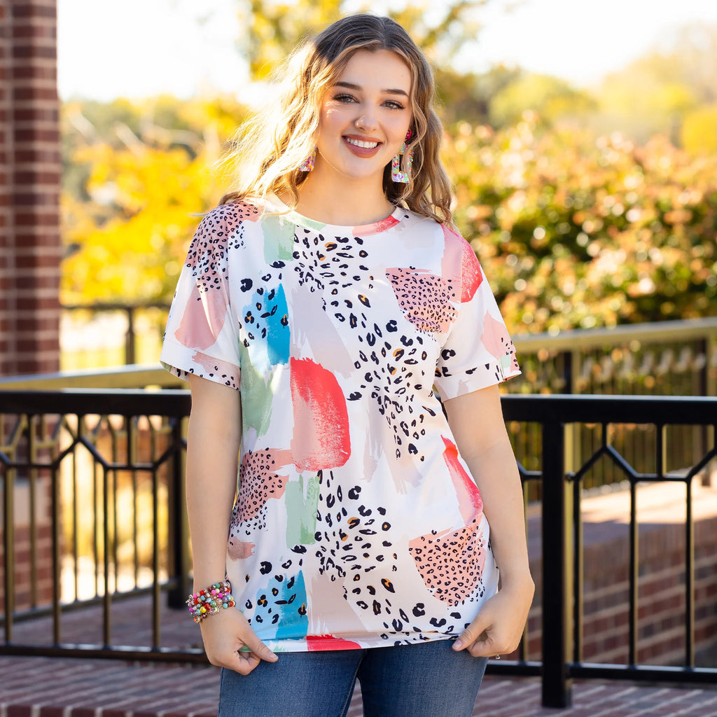 Pastel Colors with Leopard Top