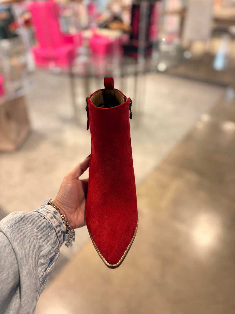 *PREORDER* Corky's Dark Red Faux Suede High Standards Boots