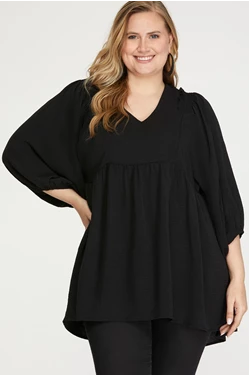 Black 1/2 Sleeve Top