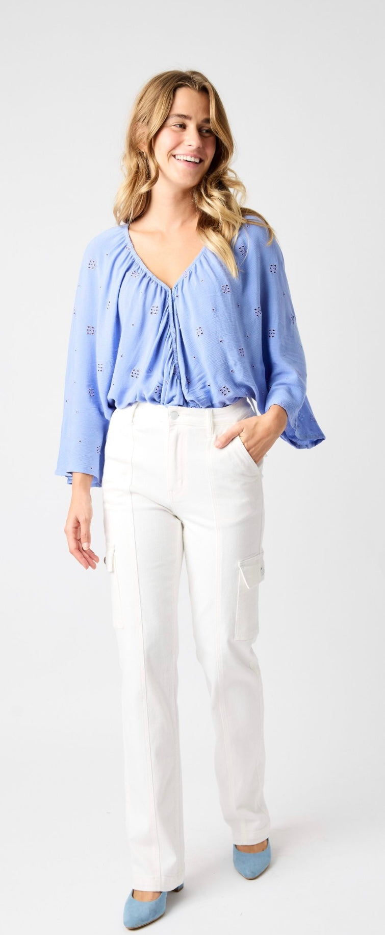 Judy Blue WHITE Cargo Jeans