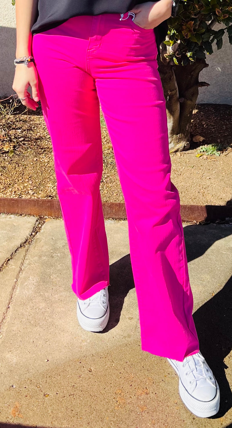 Judy Blue Hot Pink Straight Jeans
