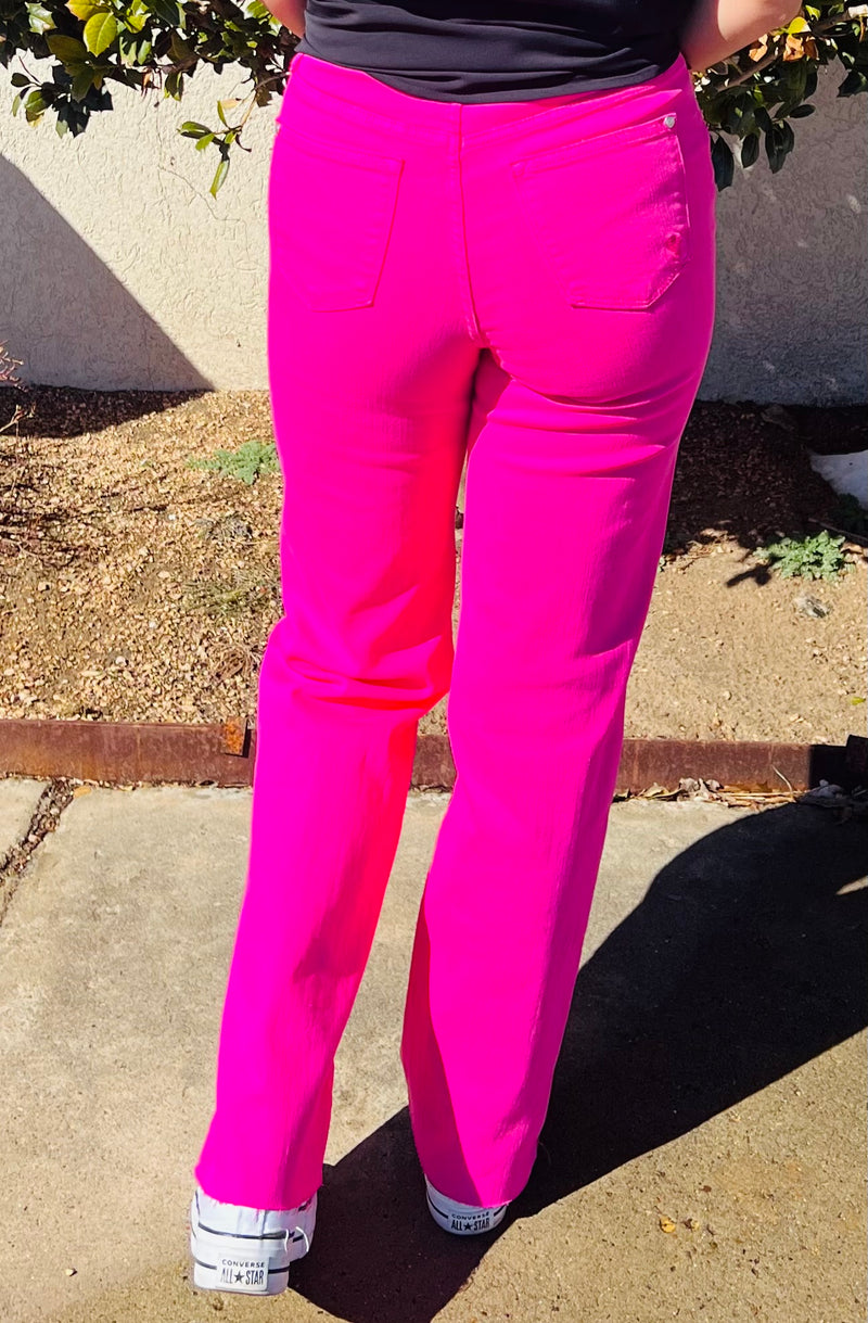 Judy Blue Hot Pink Straight Jeans