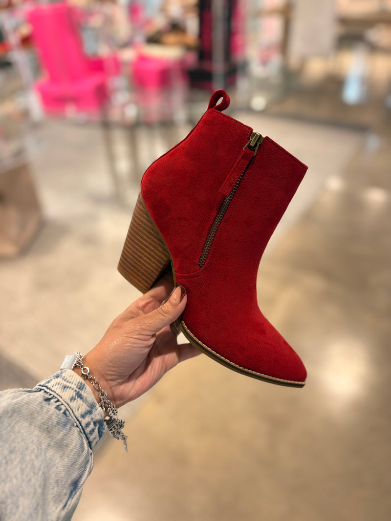 *PREORDER* Corky's Dark Red Faux Suede High Standards Boots