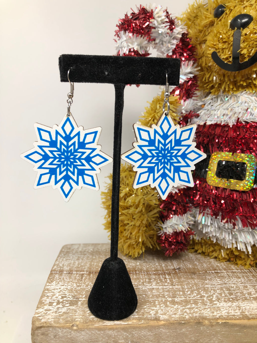 Blue Snowflake Earrings