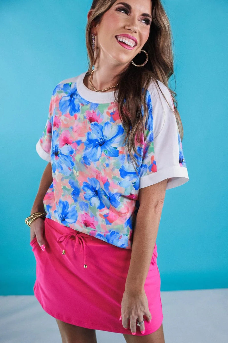 Brushstroke Blooms Floral Top