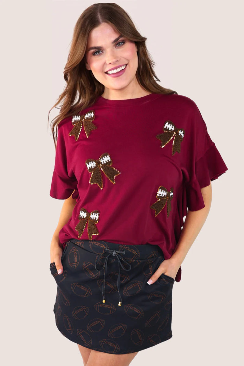 Sideline Sparkle Ruffle Top