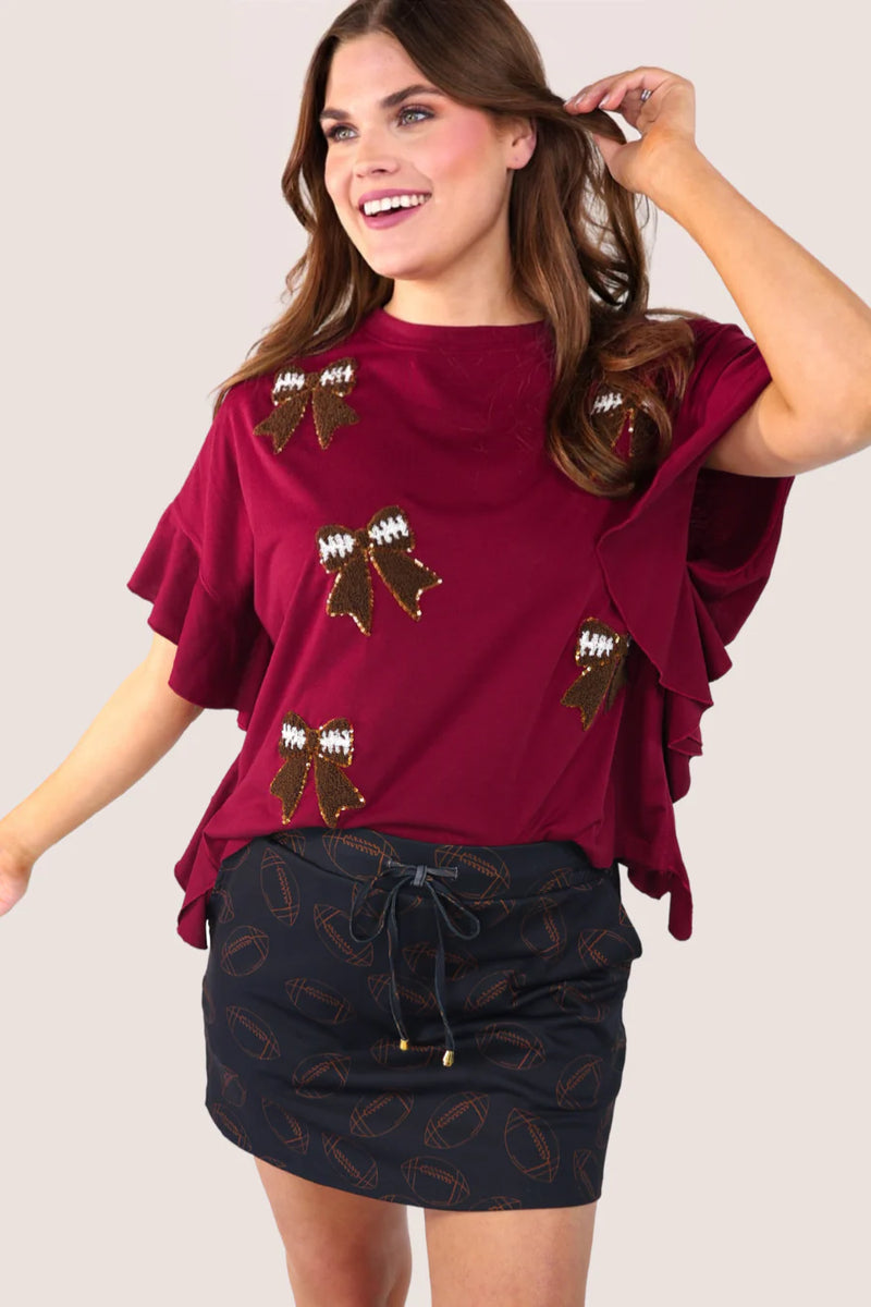 Sideline Sparkle Ruffle Top