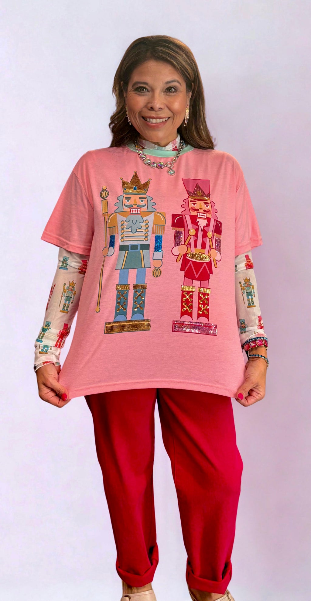 Nutcracker Vibes Sequin Embroidered Tee
