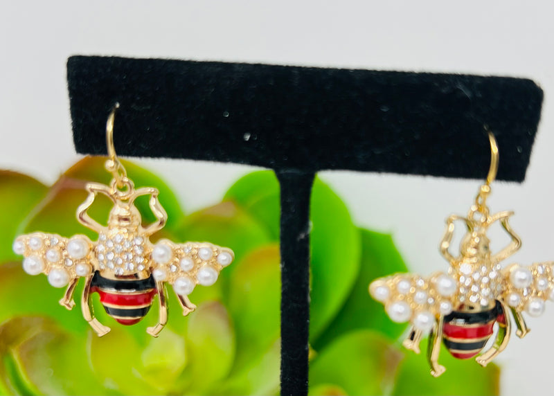 Gold Small Bee Earrings