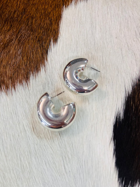 Silver Thick Earrings