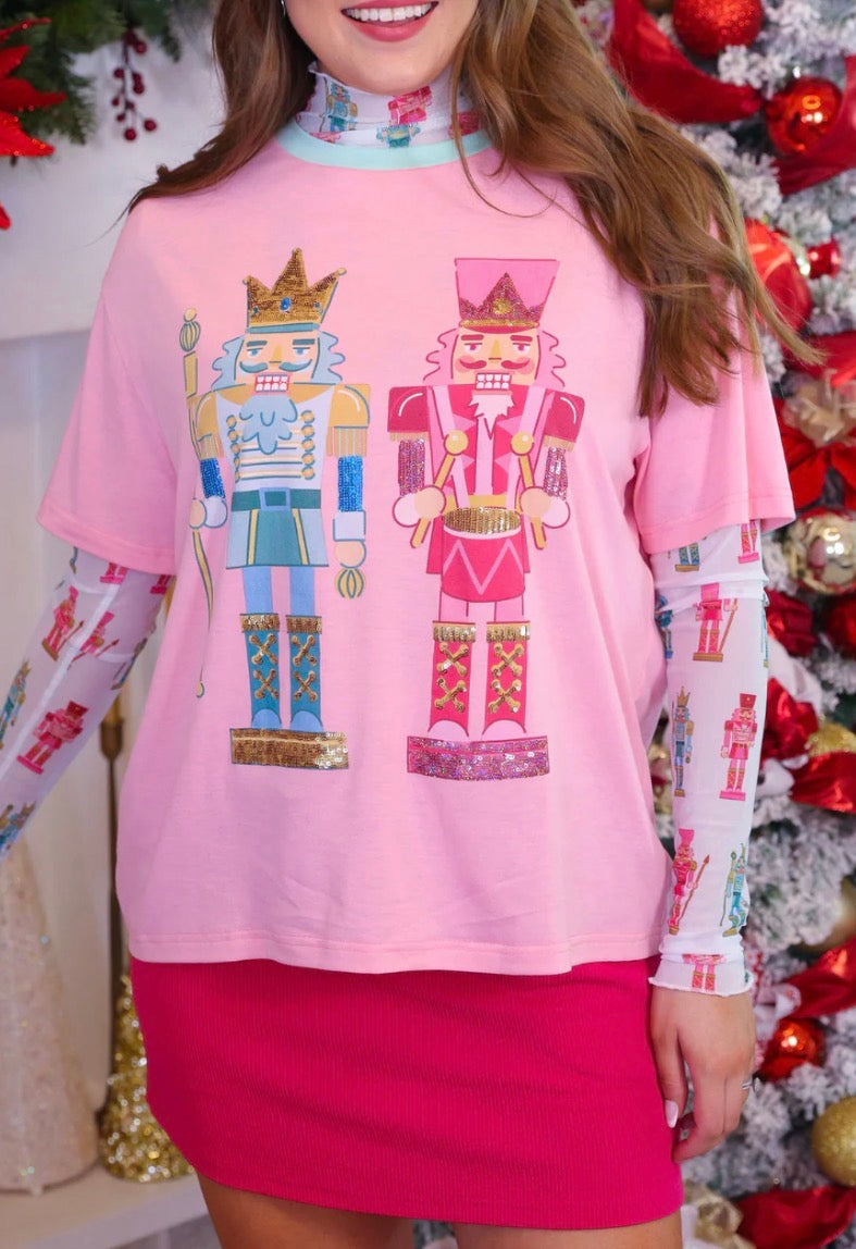 Nutcracker Vibes Sequin Embroidered Tee