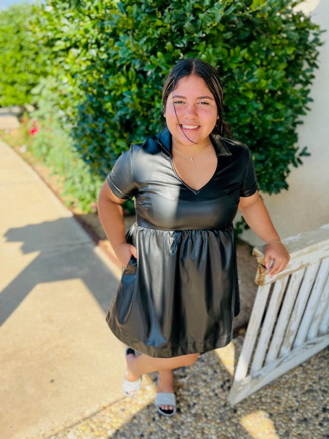 Pleather BLK Dress