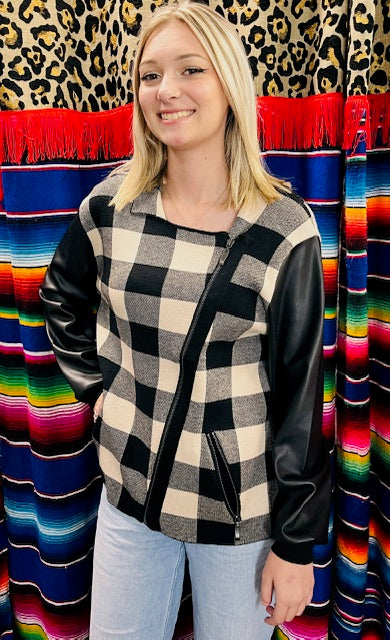 Checkered Zip Up