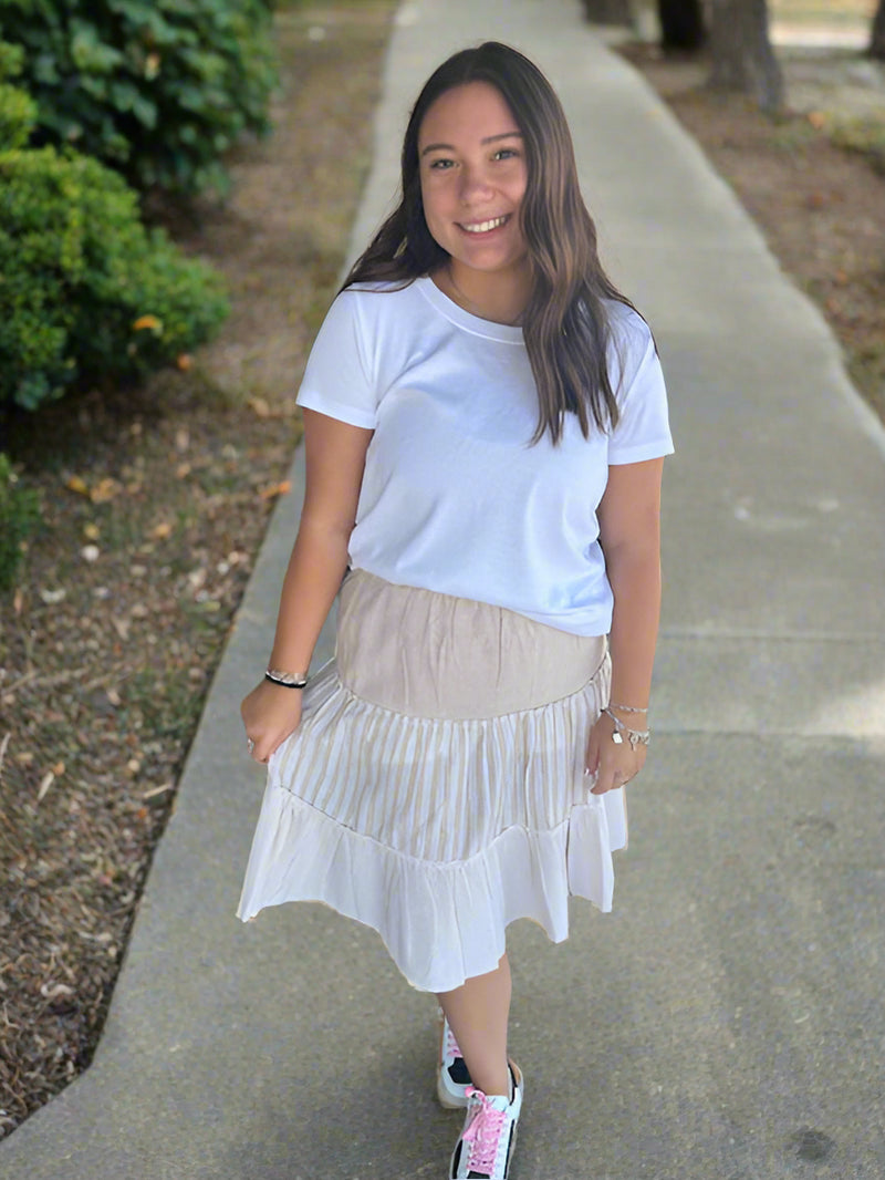 Linnen Mid Skirt