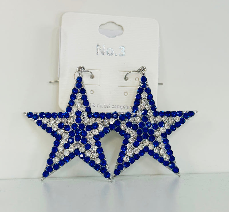 Blue Star Earrings