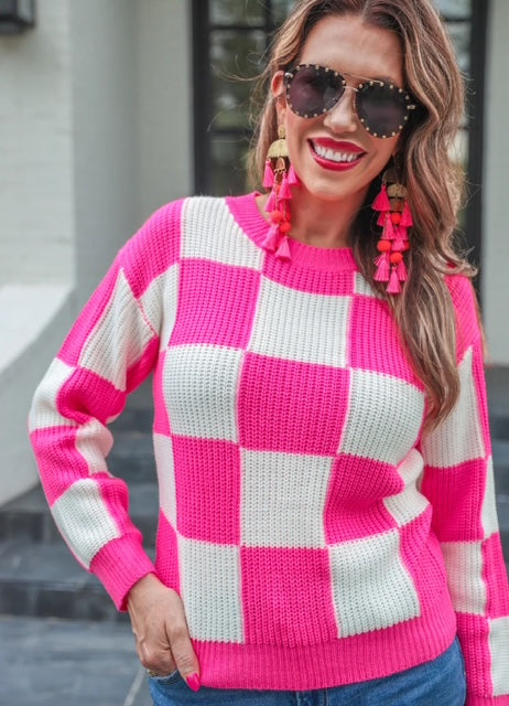 Paisley Checkered Sweater