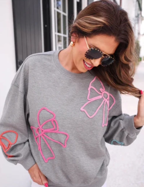 Belle Braided Bow Sweatshirt