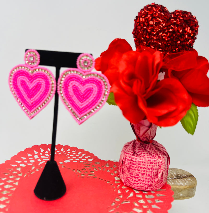 Valentine Seed Bead Earrings