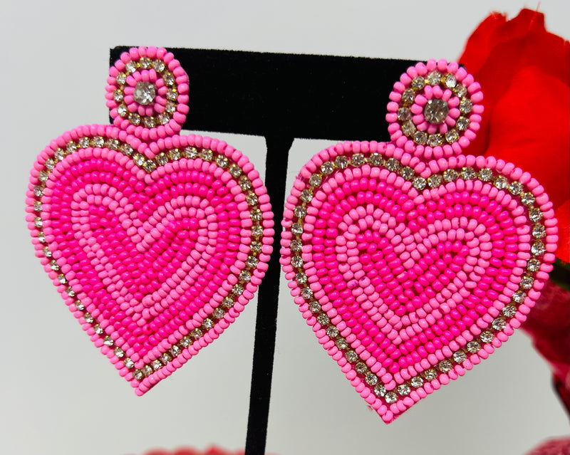 Valentine Seed Bead Earrings