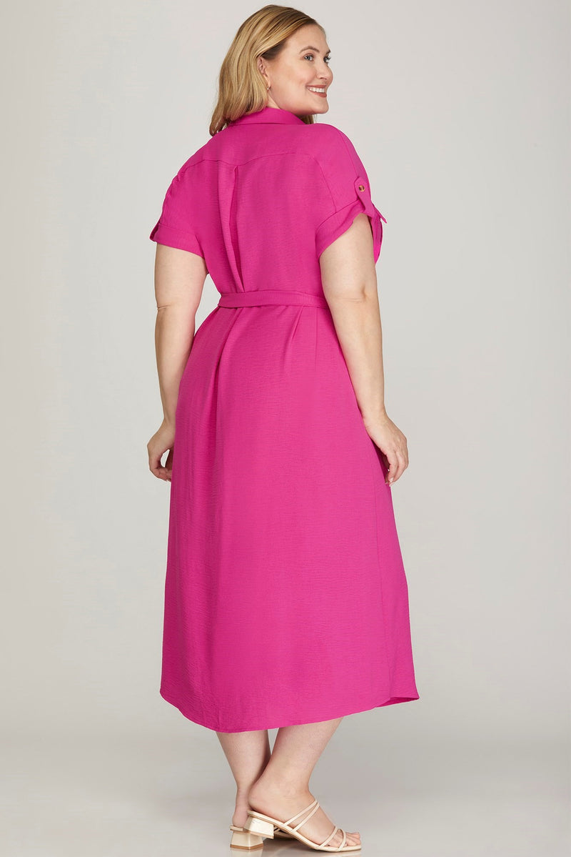 HOT PINK FOLDED DROP SHOULDER BD