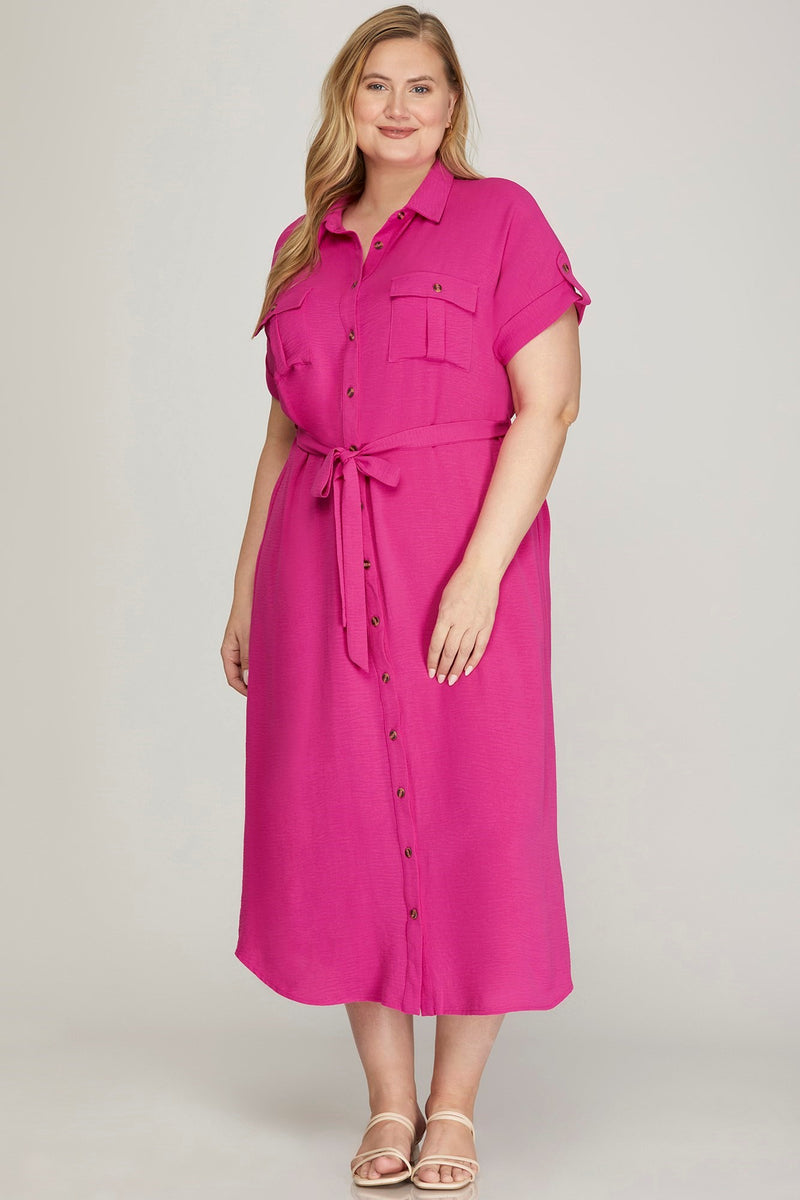 HOT PINK FOLDED DROP SHOULDER BD