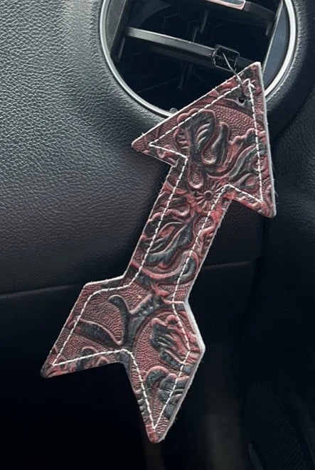 Car Charm- Red Tooled