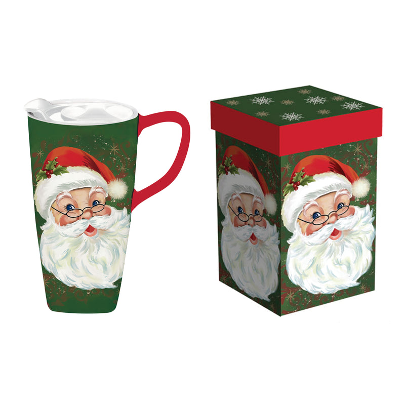Ceramic Travel Mug-Santa