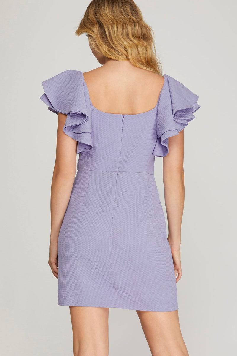 Lilac Ruffle Sleeved Top