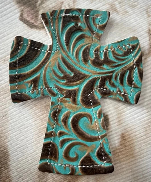 Car Charm- TURQUOISE TOOLED