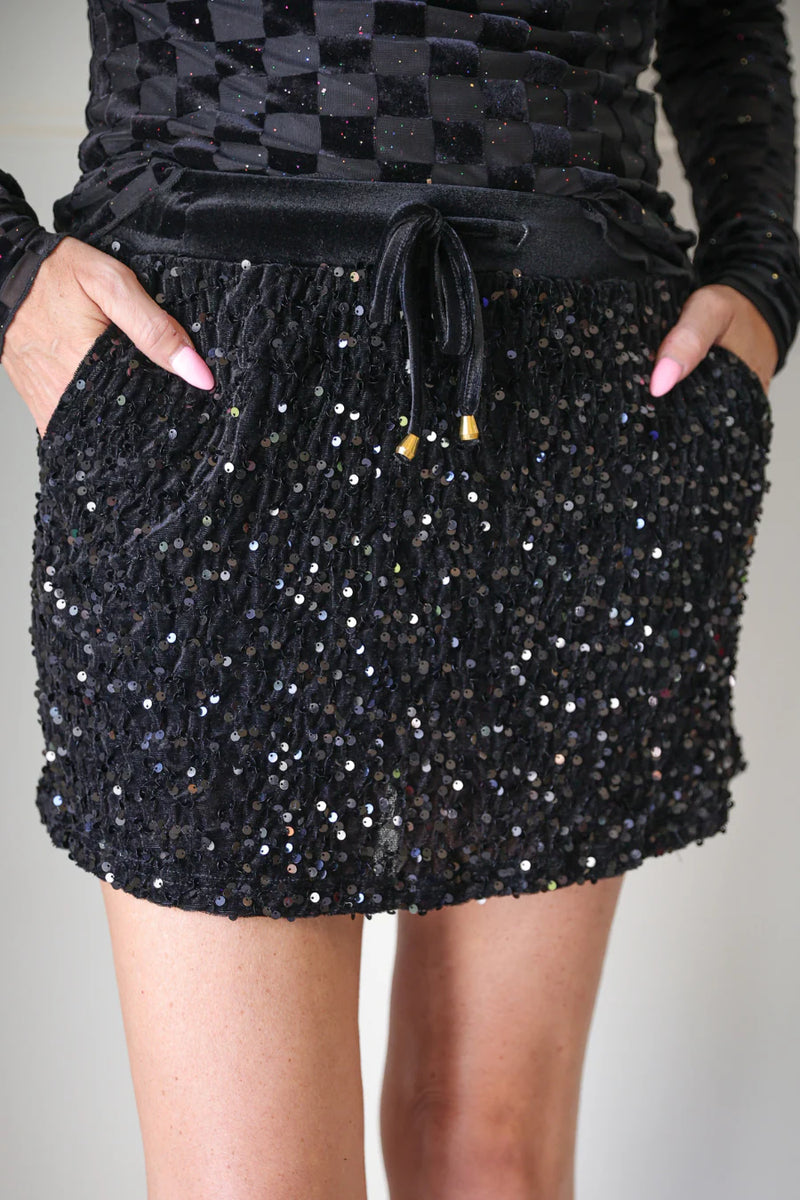*PREORDER*Velvet Hour Sequins Skort