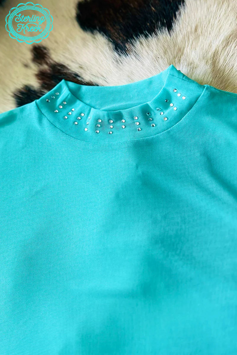 Turquoise Trouble Mesh Top