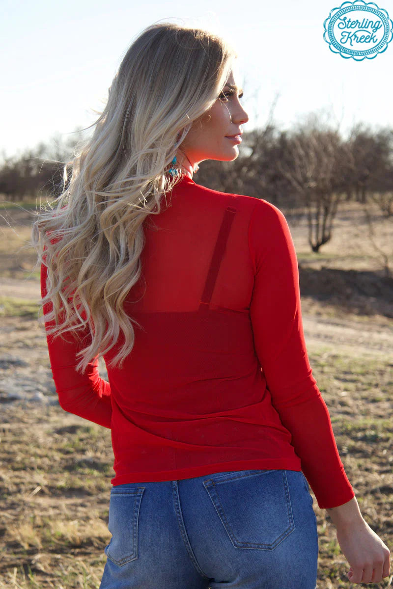 Meshed Out Red Top
