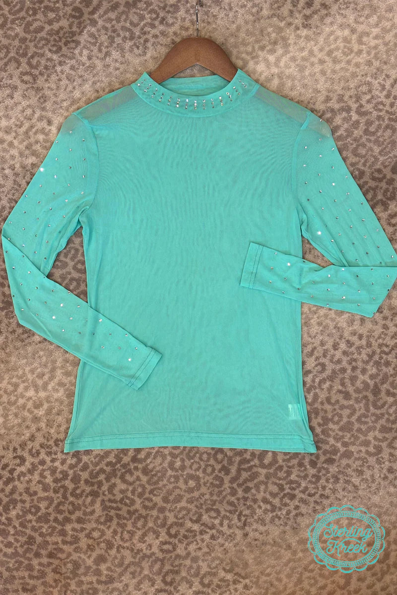 Turquoise Trouble Mesh Top