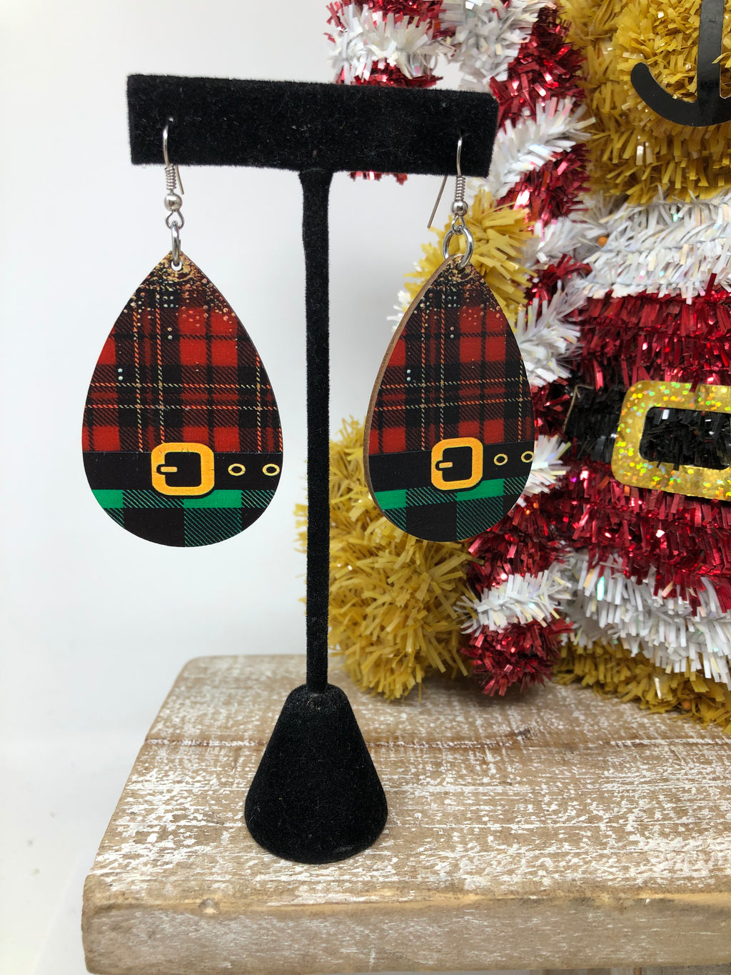 Teardrop Plaid Earrings